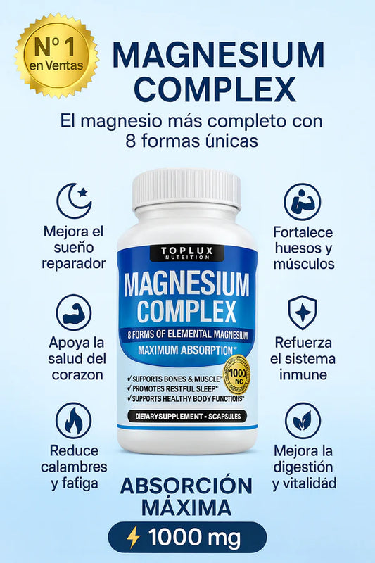 Magnesium Complex 1000mg✨8 tipos de magnesio en 1 ⚡60 cápsulas 💊